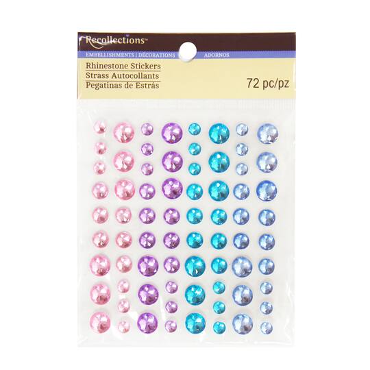 12 Packs: 72 ct. (864 total) Pastel Rhinestone Stickers by Recollections™